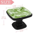 thumbnail image 4 of 4 Pcs Square Cabinet Handle Cupboard Knob Drawer Pulls Handle Green Floral Wallpaper Drawer Knobs with Screws Furniture Decoration, 4 of 7