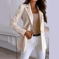thumbnail image 5 of Yigetop Casual Blazer for Women Women Casual Solid Single Button Lapel Long Sleeve Slim Suit Temperament Blazers Coat for office Ladies Fitted Blazers for Women Khaki S, 5 of 9