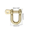 thumbnail image 2 of D-Ring Shackles, 3Pcs 1/4 Inch Inner Width Solid Brass Screw Hook Small Bow Shackles, 2 of 5