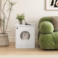 thumbnail image 2 of Gymax Modern Cat Litter Box EnclosureHidden Kitten Washroom FurnitureIndoor Pet Home, 2 of 10