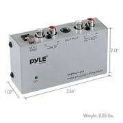 Pyle Phono Turntable Preamp - Mini Electronic Audio Stereo Phonograph Preamplifier with RCA Input, RCA Output & Low Noise Operation Powered by 12 Volt DC Adapter (PP444)