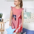 thumbnail image 4 of Balery Cool Flamingos Sunglasses Scene Camisón de princesa para niñas, pijama de algodón con mangas abullonadas, suave y bonito.-Large, 4 of 6