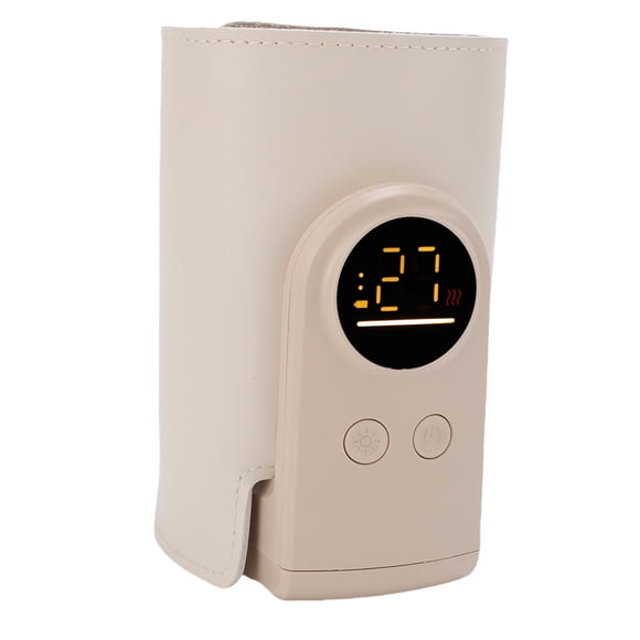 Portable Bottle Warmer, Fast Milk Bottle Warmer with 6 Levels Temperature Adjustment and Night Light, Cordless Baby Milk Warmer Accurate Temperature Control