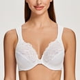 thumbnail image 5 of MELENECA Underwire Front Closure Bras for Women White 40C, 5 of 6