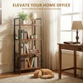 thumbnail image 3 of Atilioo 4 Tiers Bookcase, Wood Bookshelf Tall Display Shelves Storage Organizer for Bedroom, Living Room & Home Office, Brown, 3 of 9