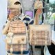 thumbnail image 4 of Bolsa Conjunto combinado de mochila informal a cuadros, 5 uds., insignia colgante, mochilas escolares de lona (rosa) Likrtyny  Para Estrenar, 4 of 9