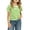 Green-A, variant on Girls Square Neck Short Sleeve T-Shirt Striped Pattern Soft Cute Clothes for Toddlers