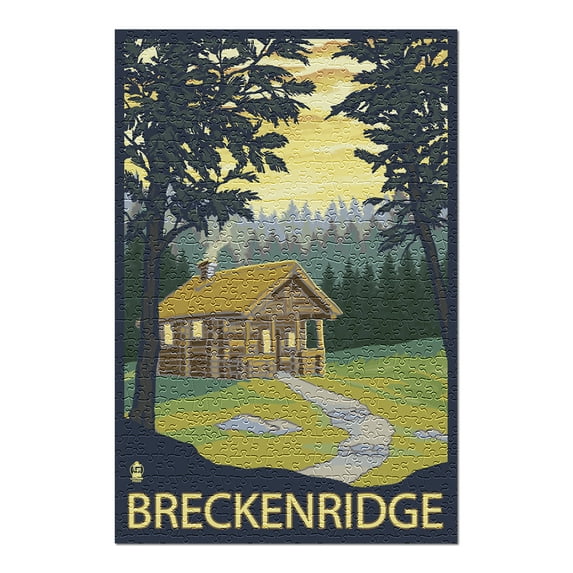 Breckenridge, Colorado, Cabin in Woods, 500 Piece Challenging 19 x 27 Jigsaw Puzzle for Adults and Family, Made in USA