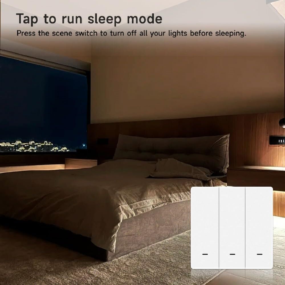 ZigBee 3.0 Smart Switch 3 Gang Wireless Scene Switch, ZigBee Smart Light Switch Need Zigbee Hub Work with Tuya Smart Life APP Smart Button Scene Remote for Tuya Smart Home Devices (3 Gang)