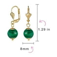 thumbnail image 4 of Bling Jewelry Womens Classic Round Brown Goldstone Drop Ball Earrings 18K Gold Plated 8MM, 4 of 4