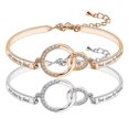 thumbnail image 2 of Pulsera de corazón de melocotón con diamantes de joyería Pulsera de buenas hermanas para novias Regalo para mujer, 2 of 3