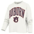 thumbnail image 2 of Women's Pressbox White Auburn Tigers Motley Boxy Waist-Length Long Sleeve T-Shirt, 2 of 3