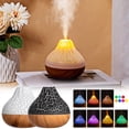thumbnail image 1 of Wood Grain Volcano Humidifier with Flame Effect & Color Changing Night Light - 300ml USB Aromatherapy Diffuser for Bedroom, 1 of 5
