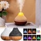 thumbnail image 1 of Humidificador volcán de veta de madera con efecto de llama y luz LED de 7 colores - Difusor de aromaterapia USB de 300 ml, súper silencioso para el dormitorio, 1 of 5