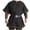 Black, variant on Mens Medieval Pirate Shirt Half Sleeve Cotton Lace up Renaissance Shirts Viking Retro Scottish Costume Tops Big and Tall Size S-5XL Green