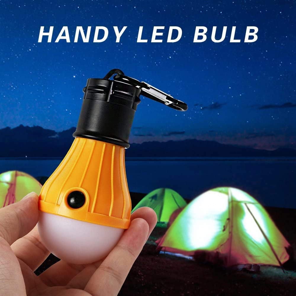 FLY2SKY Tent Lamp Portable LED Tent Light 4 Packs Clip Hook Hurricane  Emergency Lights LED Camping Light Bulb Camping Tent Lantern Bulb Camping