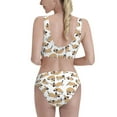thumbnail image 3 of Picia Dachshund Dog Puppy Women's High Waisted Bikini Scoop Neck Swimsuit Two Pieces Bathing Suit-Large, 3 of 8