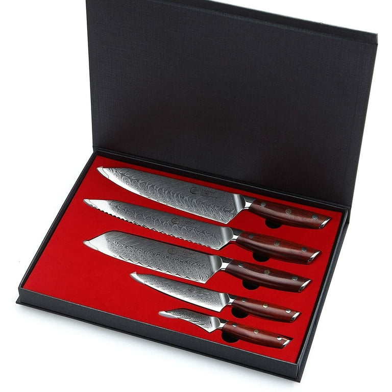 Damascus Chinese Cleaver Knife Set 4 Piece-KTF Series