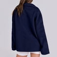 thumbnail image 5 of UYISJ Womens Fleece Jacket Oversized Zip Up Sherpa Coats Casual Coats Winter Fall Outerwear Mock Neck Clothes with Pockets Navy XL, 5 of 8