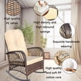 thumbnail image 2 of Stylish Rattan Rocking Chair with Tall Backrest and Wide Armrests in Dark Brown, Perfect for Your Garden or Backyard, 2 of 7