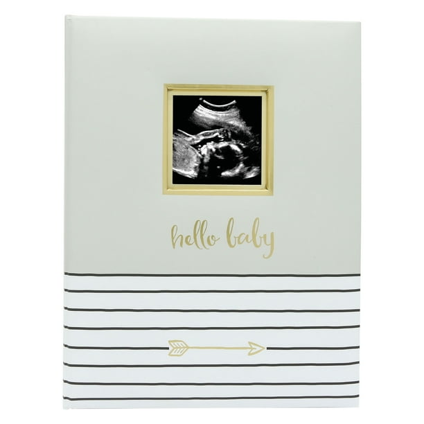 Pearhead Hello Baby Keepsake Memory Book, Gray
