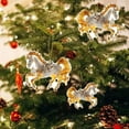 thumbnail image 6 of Horse Ornaments for Christmas Tree, Handmade Metallic Ornament with Rhinestone, Cute Acrylic 2D Ornaments - Unique Home Decor for Horses Lovers, Beige, 6 of 6