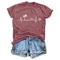 thumbnail image 7 of Icvfdpl Women'S Tropical Coconut Tree Graphic T Shirt Casual Round Neck Heart Shaped Beach Holiday Print Tee Stylish Female Daily Wear, 7 of 7