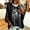 Black, variant on Halloween Hoodies for Women Drawstring 3/4 Sleeve Trendy Print Hoodie Fall Clothes Crewneck Sweatshirts Loose Fit Trendy Tops Winter Clothing Daily Travel Outfits