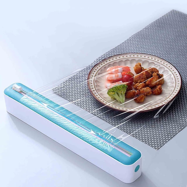 Plastic Film Cutter Box with Magnetic Suction and Adjustable Divider for Kitchen Storage