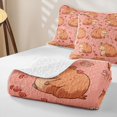 thumbnail image 4 of Erosebridal Capybara Lover Twin Quilt Set for Boys Girls, Love Heart Flower Twin Coverlet Set, 2 Pieces, 4 of 7