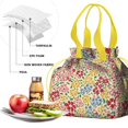 thumbnail image 4 of Pioneer Flower Drawstring Lunch Bag Women - Drawstring Lunch Bag Insulated for Work Office - Stain-Resistant Large Lunchbags for Women with Multi-Pockets, 4 of 6