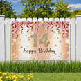 thumbnail image 6 of Sparkling 14th Birthday Backdrop Banner with Glittery Stars and Swirls Happy Birthday Party Decorations Photography Props Party Supplies Background, 6 of 7