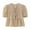 Khaki, variant on Blmnix Fashion Tops for Women Black Short Sleeve Puff Sleeve Crew Neck Solid Cute Peplum Casual Tees