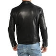 thumbnail image 2 of New Mens Leather Black Jacket Slim fit Biker Motorcycle Genuine lambskin jacket A472, 2 of 3