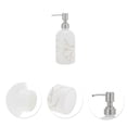 thumbnail image 5 of Unique Bargains 1 Pc Durable Cylinder Marble Soap Dispenser 13.53oz White Gold Tone, 5 of 6