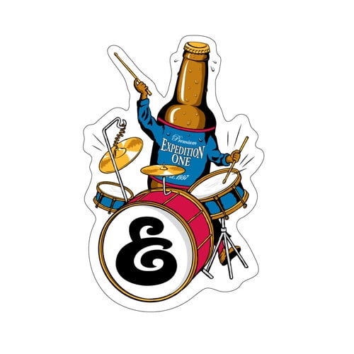 EXPEDITION ONE Skateboard Sticker BOTTLE DRUMMER 5in by EXPEDITION ONE