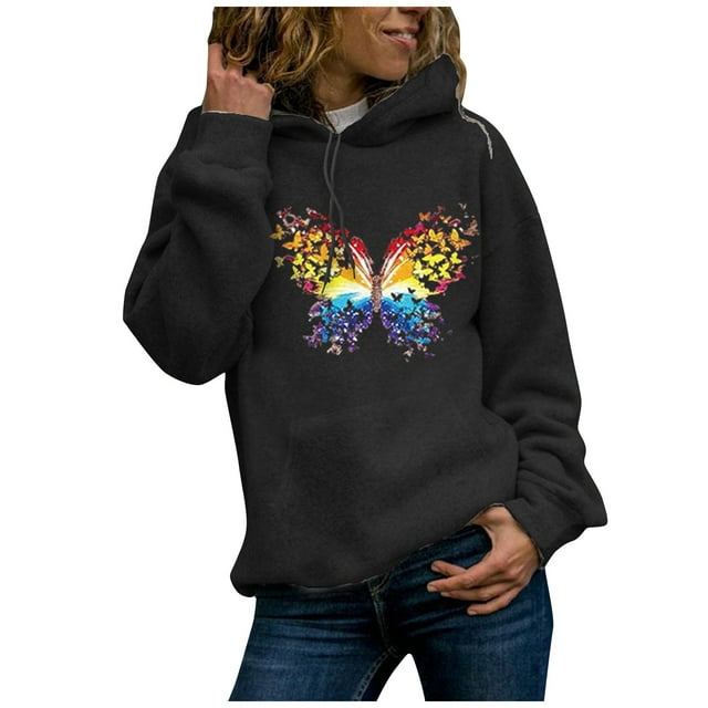 Chandails à Capuchon Décontractés pour Femmes, Hauts, Chandail Imprimé pour Dames, Blouse, T-Shirt