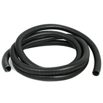 Unique Bargains 3.2M Length 20mm Inner Dia Black Flexible Corrugated Tube Bellows Hose