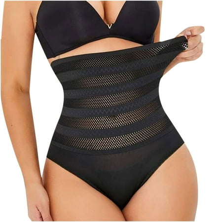 AOOCHASLIY Shapewear for Women Clearance Women Mash Breath Control Hip Lift High Waist Fishnet Panel Panty Body Shapewear