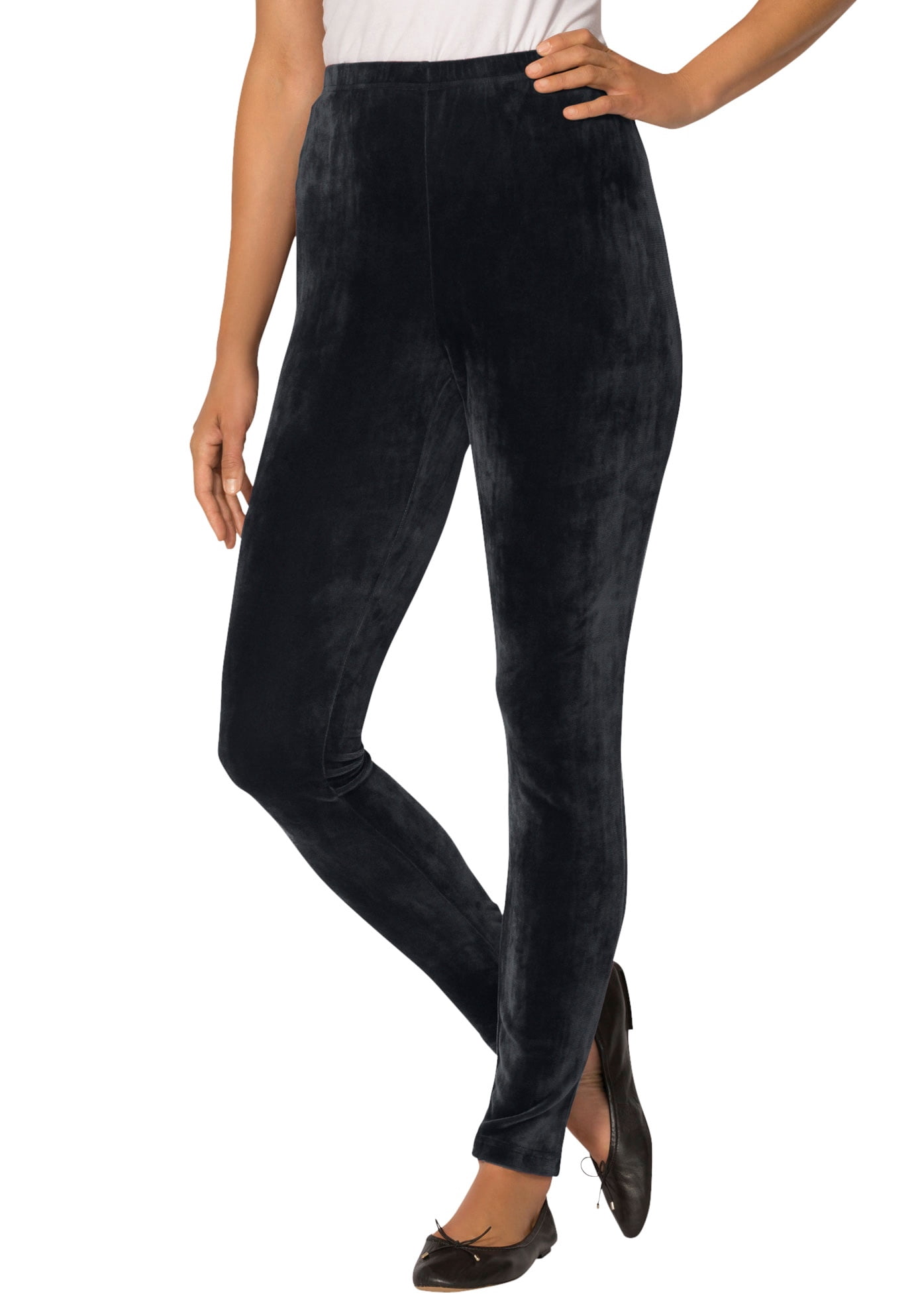 Velvet Velour Leggings-Black 