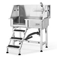 thumbnail image 1 of VEVOR Station de Baignade pour Chien 34 Pouces avec Rampe, Baignoire Professionnelle en Acier Inoxydable avec Tiroir de Rangement, Robinet, Accessoire Riche, Baignoire pour Grands, Moyens, Petits Animaux, Évier de Lavage pour la Maison (Gauche), 1 of 9