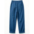 thumbnail image 3 of Womens Casual Linen Capri Cargo Pants Loose elastic Waist ankle Cropped Trouser with Pockets and Button, 3 of 5