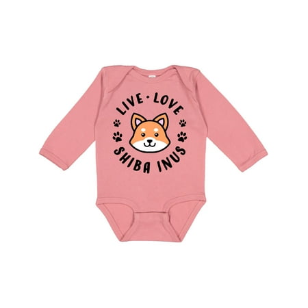 

Inktastic Live Love Shiba Inus Gift Baby Boy or Baby Girl Long Sleeve Bodysuit
