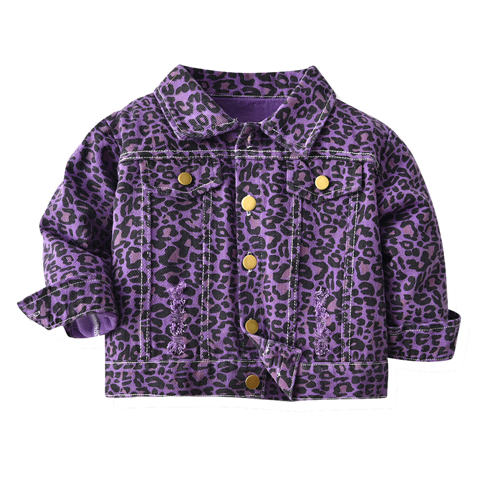 Dadaria Toddler Jacket 3Months-6Years Fashion Kids Coat Boys Girls Thick Coat Denim Print Jacket Clothes Children's Jacket Purple 4-5 Years,Toddler - image 1 of 9