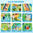 thumbnail image 4 of Topbuy Inflatable Water Slide 9-in-1 Blow-up Water Park for Kids with Splash Pool Climbing Wall Water Guns Basketball Toss with 680W Blower, 4 of 10