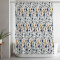 thumbnail image 5 of Spring Blue Flowers Shower Curtain Set, Waterproof Shower Curtains for Bathroom, Vintage Floral Botanical Rustic Garden Washable Fabric Bath Curtain for Bathtub Decoration with Hooks 72x78 Inches, 5 of 9
