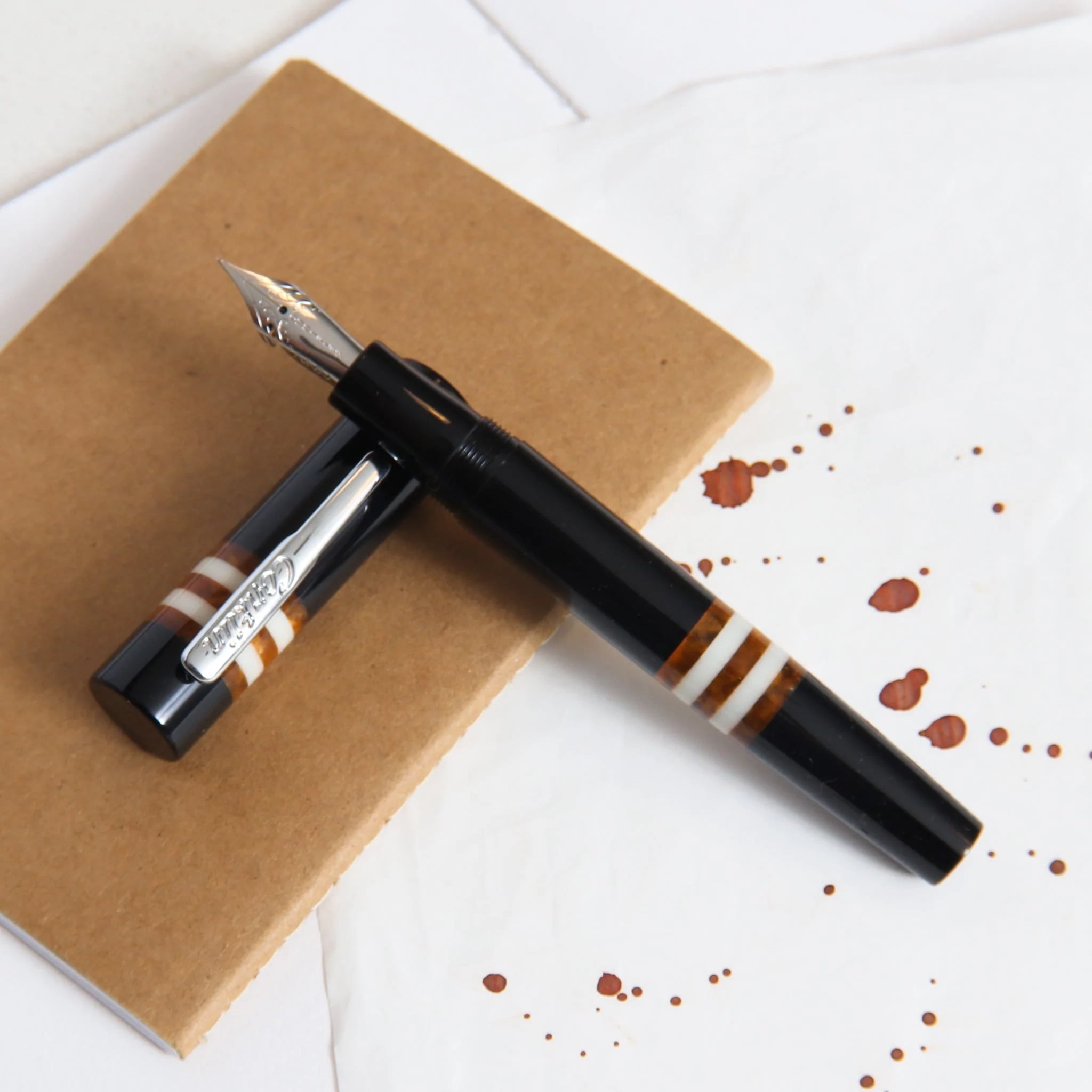 Wordsworth & Black Fountain Pen Set, Luxury Bamboo Wood - Medium Nib, Gift  Case; Includes 6 Ink Cartridges, Ink Refill Converter -Journaling
