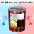 thumbnail image 2 of 12oz Coffee Tumblers Red Black Checkerboard Checkered Pattern Stainless Steel Vacuum Insulated Travel Tumbler Coffee Cups Mug with Lid and Straw with Cleaning Brush for Cold & Hot Drinks, 2 of 5