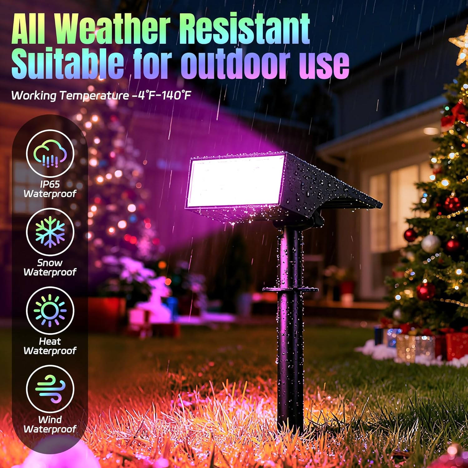12-Pack Solar Spot Lights Outdoor Color Changing - 7 Lighting Modes for Christmas & Halloween Decor, Waterproof LED Flood Light for Yard, Garden, Pathway.