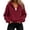 Wine, variant on Cmtiyu Hoodies for Women, Loose V Neck Long Sleeve Zipper Pullover Hoodies With Pockets, Casual Outdoor Sweatshirts, S-2XL